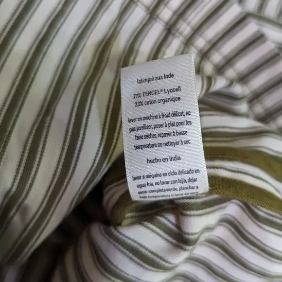 Mara Hoffman Lici Linen Skirt High Waisted Striped Button Front Size 2 Preowned - Picture 6 of 8